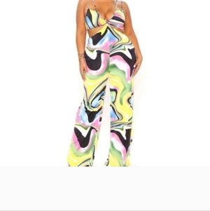 NWT FASHION NOVA 3x Multicolor Jumpsuit